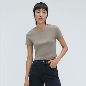 Everlane The Ribbed Baby Tee in Clay